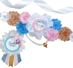 Whats The Scoop Ice Cream Baby Shower Mommy to be Maternity Sash