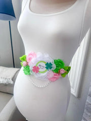 Pink and Green St Patrick's Day Gender Reveal Baby Shower Mommy to be Sash