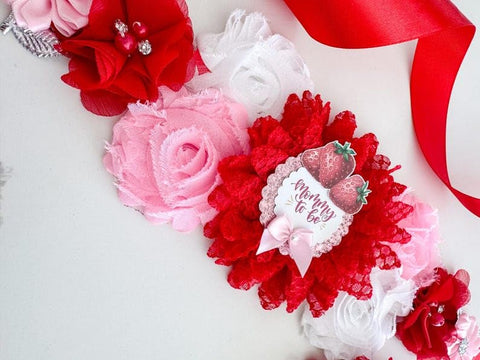 Strawberry Baby Shower Mom to be Sash