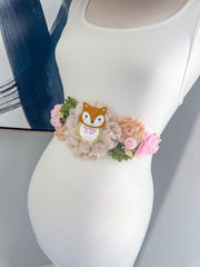 Pink Fox Woodland Baby Shower Mommy to be Sash