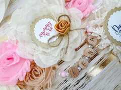 Boho Blush Pink Baby Shower Mommy to be Sash