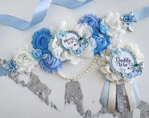 Blue Pumpkin Rustic Autumn Baby Shower Mom to be Sash
