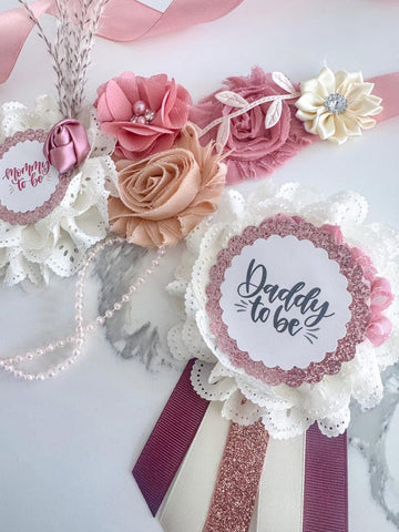 Mommy and Daddy to Be Baby Shower Mom to be Sash