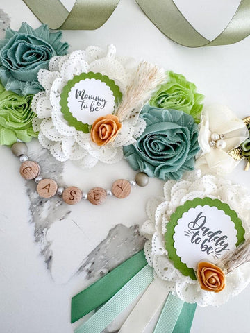 Boho Greenery Baby Shower Mom to be Sash