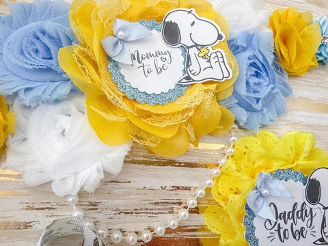 Snoopy Puppy Baby Shower Mom to be Sash