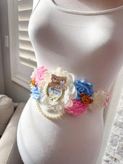 Gender Reveal Teddy Bear Baby Shower Mommy to be Sash