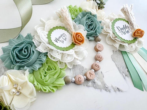 Boho Greenery Baby Shower Mom to be Sash
