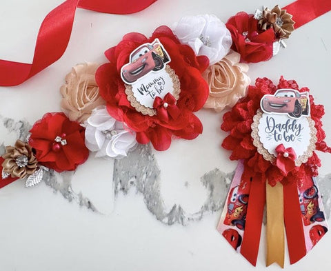 Cars Movie Lightening Mcqueen Baby Shower Mom to be Sash