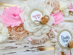 Boho Blush Pink Baby Shower Mommy to be Sash