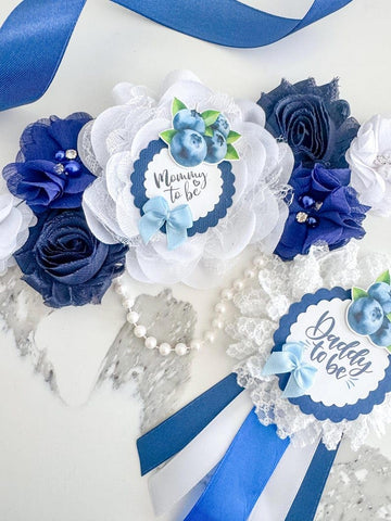 Blueberry Berry Sweet Baby Shower Mom to be Sash