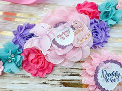 Pink Dinosaur Baby Shower Mommy to be Sash