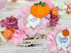 Pink Little Pumpkin Baby Shower Mommy to be Sash