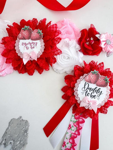 Strawberry Baby Shower Mom to be Sash
