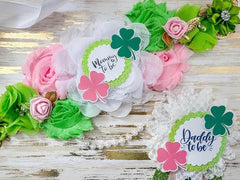 Pink and Green St Patrick's Day Gender Reveal Baby Shower Mommy to be Sash