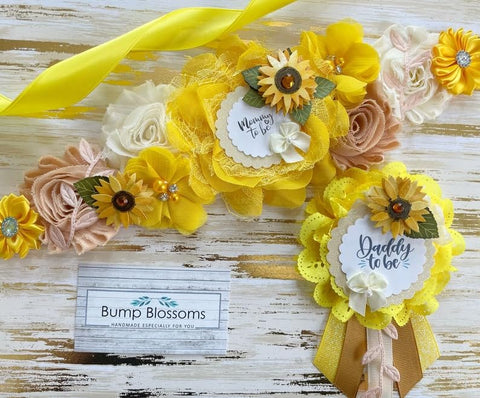 Sunflower Baby Shower Mommy to be Maternity Sash