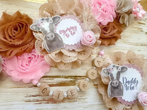 Cowgirl Pink Reveal Baby Shower Mommy to be Sash