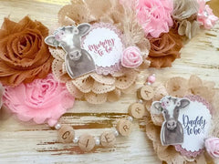 Cowgirl Pink Reveal Baby Shower Mommy to be Sash