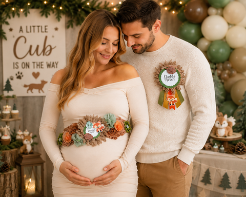 Fox Woodland Baby Shower Mommy to be Sash - A Little Cub is on the way