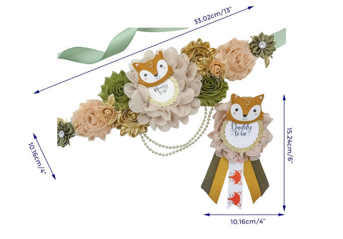 Pink Fox Woodland Mommy to be Baby Shower Maternity Sash