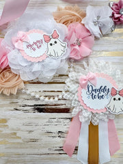 A Boo Is Due Pink Baby Shower Mom to be Sash