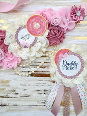 Pink Donut Sprinkle Baby Shower Mommy to be Sash