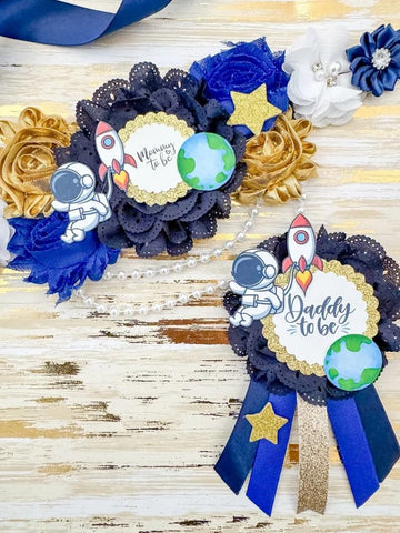 Outer Space Astronaut Baby Shower Mommy to be Sash