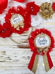 Red and Gold Prince Baby Shower Mommy to be Sash