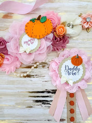 Pink Little Pumpkin Baby Shower Mommy to be Sash