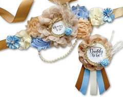 Blue Boho Baby Shower Mommy to be Sash