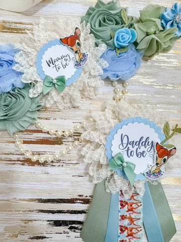 Blue and Sage Green Bambi Baby Shower Mommy to be Sash