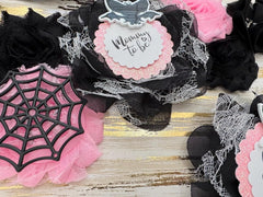 Black Pink Bat Baby Shower Mom to be Sash