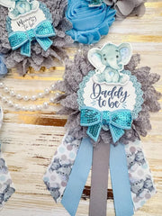 Blue Elephant Baby Shower Mommy to be Sash