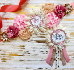 Woodland Pink Antlers Baby Shower Mom to be Sash