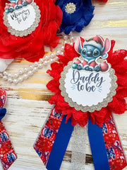 Christmas Stitch Baby Shower Mommy to be Sash