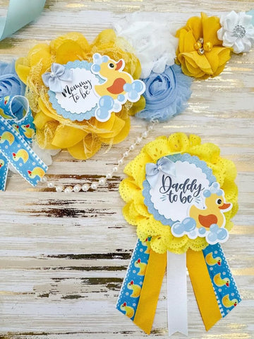 Rubber Ducky Gender Reveal Baby Shower Mommy to be Sash