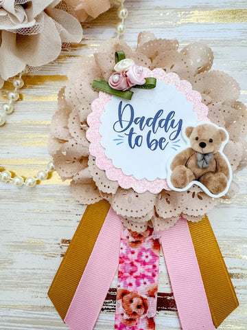 Pink Teddy Bear Baby Shower Mommy to be Sash