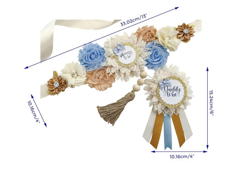 Blue Boho Baby Shower Mommy to be Sash