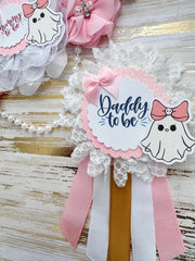 A Boo Is Due Pink Baby Shower Mom to be Sash