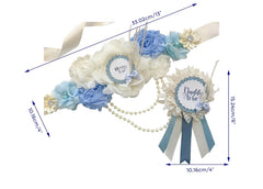 Blue Boho Baby Shower Mommy to be Sash