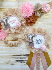 Cowgirl Pink Reveal Baby Shower Mommy to be Sash