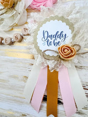 Boho Blush Pink Baby Shower Mommy to be Sash