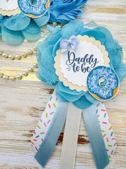 Blue Donut Baby Shower Mommy to be Sash