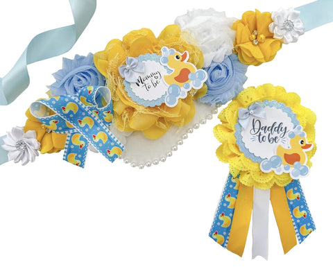 Rubber Ducky Gender Reveal Baby Shower Mommy to be Sash