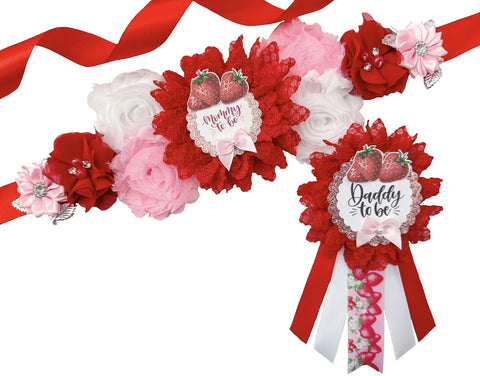 Strawberry Baby Shower Mom to be Sash