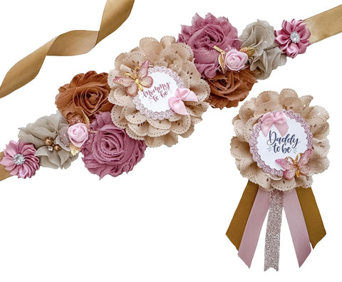 Boho Pink Baby Shower Mom to be Sash