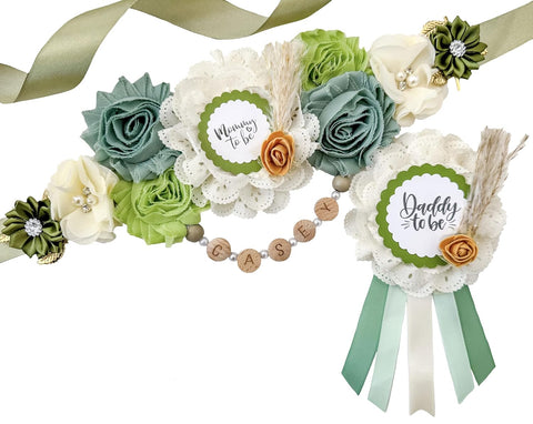 Boho Greenery Baby Shower Mom to be Sash