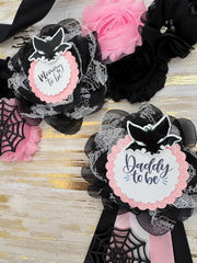 Black Pink Bat Baby Shower Mom to be Sash