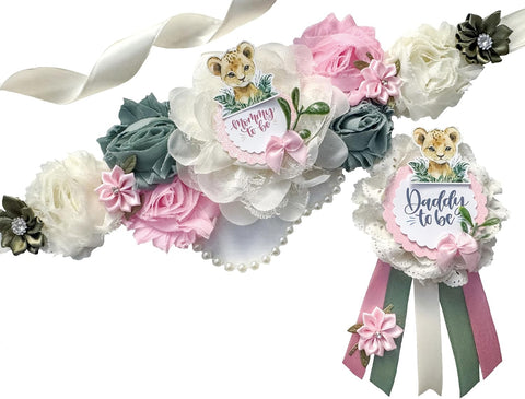 Safari Lion Baby Shower Mom to be Sash, Safari Lion Mom to Be Sash for Shower