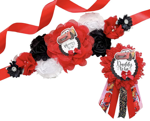 Cars Movie Lightening Mcqueen Baby Shower Mom to be Sash