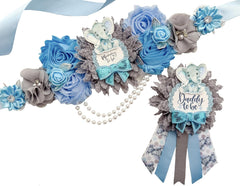 Blue Elephant Baby Shower Mommy to be Sash